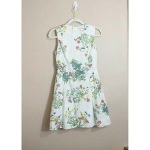 Gap Womens Midi Dress Size 0 White Floral Cottage Prairie Coastal Femme Preppy